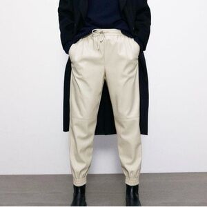 Lane 201 Women’s Cream Leather Joggers